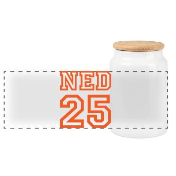 PAYS-BAS Niederlande - Boîte à biscuits avec couvercle en bois - blanc - Devant