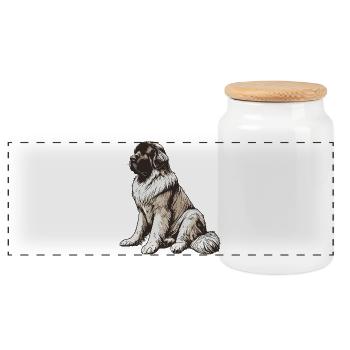 Newfoundland - Panoramic Cookie Jar with Wooden Lid - white - Front