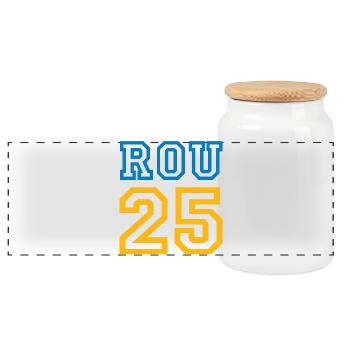 ROUMANIE - Boîte à biscuits avec couvercle en bois - blanc - Devant