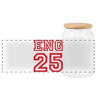 ENGLAND 2025 - Panoramic Cookie Jar with Wooden Lid - white - Front