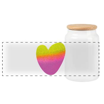 Herz Aquarell Symbol Liebe Malerei Love Hochzeit - Panorama Keksdose mit Holzdeckel - Weiß - Vorne