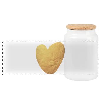 Coeur d’or Yoga Amour Luxe Amour Symbole Mariage - Boîte à biscuits avec couvercle en bois - blanc - Devant