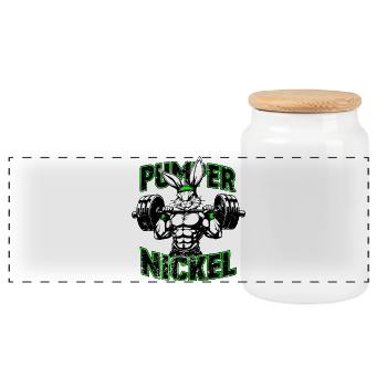 Gym Shirt Pumpernickel Power Humor Style - Panorama Keksdose mit Holzdeckel - Weiß - Vorne
