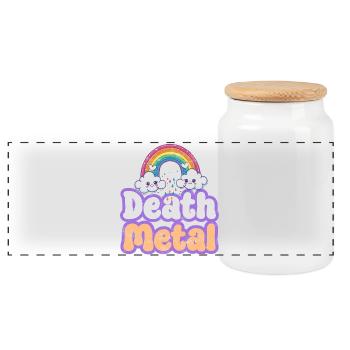 Death metal - Boîte à biscuits avec couvercle en bois - blanc - Devant
