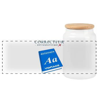 Spell checker - Panoramic Cookie Jar with Wooden Lid - white - Front