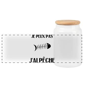 PÊCHE. POISSON D'AVRIL. POISSON. SARDINE - Boîte à biscuits avec couvercle en bois - blanc - Devant