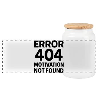 Error 404 Motivation - Boîte à biscuits avec couvercle en bois - blanc - Devant