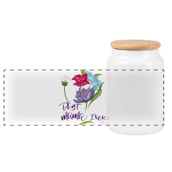 meilleure maman de tous les temps Fête des mères - Boîte à biscuits avec couvercle en bois - blanc - Devant