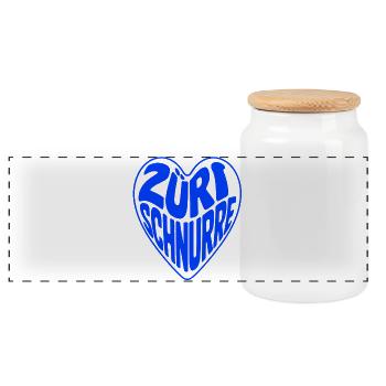 Züri purr - Panoramic Cookie Jar with Wooden Lid - white - Front