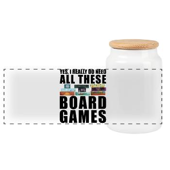Ouais, j’ai besoin de tous ces jeux de société drôles - Boîte à biscuits avec couvercle en bois - blanc - Devant