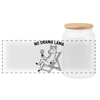 NoDramaLamaWein - Panorama Keksdose mit Holzdeckel - Weiß - Vorne