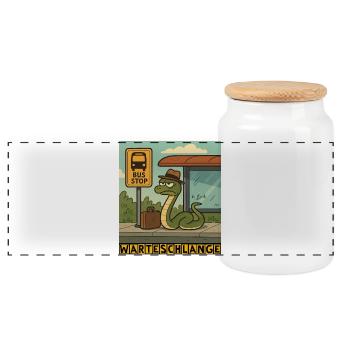 File d’attente de Rico Beck - Boîte à biscuits avec couvercle en bois - blanc - Devant