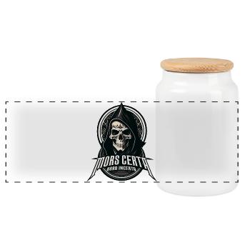 La mort est certaine, l'heure est incertaine - Boîte à biscuits avec couvercle en bois - blanc - Devant