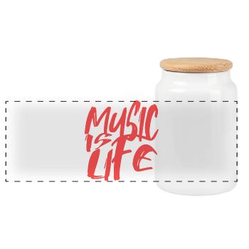 Musik ist Leben - Street Art Statement für Musiker - Panorama Keksdose mit Holzdeckel - Weiß - Vorne