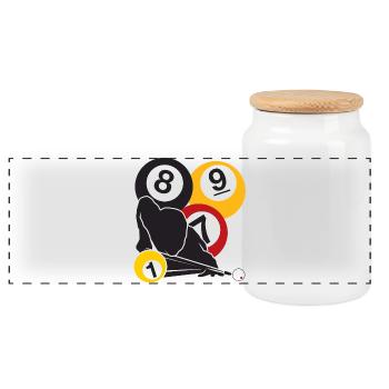 Focus Billard - Boîte à biscuits avec couvercle en bois - blanc - Devant