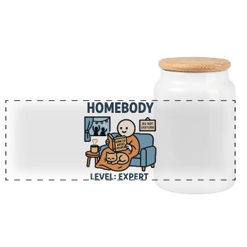 Homebody Level: Expert - Panorama Keksdose mit Holzdeckel - Weiß - Vorne