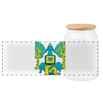 Télévision de rêve sacré - Boîte à biscuits avec couvercle en bois - blanc - Devant