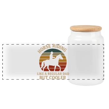 Équitation papa Vintage Design - Boîte à biscuits avec couvercle en bois - blanc - Devant