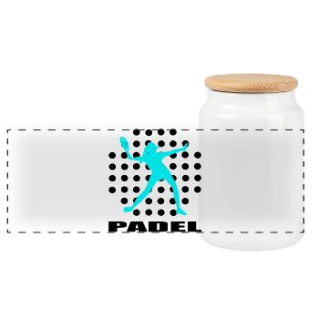 Padel - Panoramic Cookie Jar with Wooden Lid - white - Front
