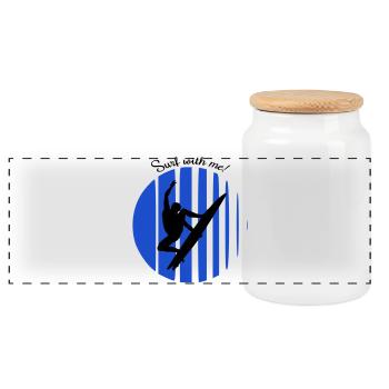 Surfeur - Boîte à biscuits avec couvercle en bois - blanc - Devant