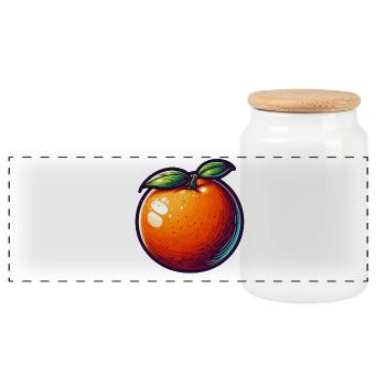 Illustration d'Orange Vivid Lucide - Boîte à biscuits avec couvercle en bois - blanc - Devant