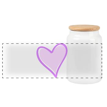 Cœur violet avec contour noir - Boîte à biscuits avec couvercle en bois - blanc - Devant