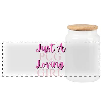 Juste une fille qui aime le carlin - Boîte à biscuits avec couvercle en bois - blanc - Devant