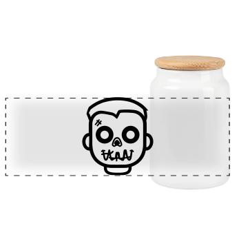 zombie_face - Panorama Keksdose mit Holzdeckel - Weiß - Vorne
