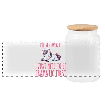 i'll get over it, i just need to be dramatic first - Boîte à biscuits avec couvercle en bois - blanc - Devant