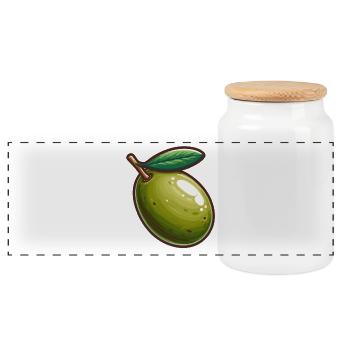 Illustration de Olive Verte Nature - Boîte à biscuits avec couvercle en bois - blanc - Devant