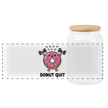 Strong Sprinkle - Panoramic Cookie Jar with Wooden Lid - white - Front