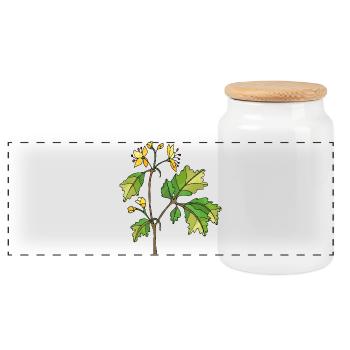 Blumen - Panorama Keksdose mit Holzdeckel - Weiß - Vorne