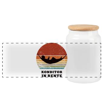 Prévoyance Confiseur Retraité Confiserie à la retraite Boulanger - Boîte à biscuits avec couvercle en bois - blanc - Devant