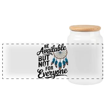 Festival Dreamcatcher Quote Motivational  - Panoramic Cookie Jar with Wooden Lid - white - Front