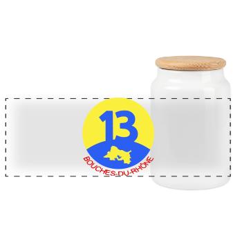 13 Bouches-du-Rhône - Panoramic Cookie Jar with Wooden Lid - white - Front