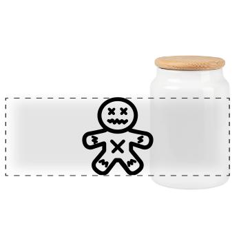 Poupée Vaudou - Boîte à biscuits avec couvercle en bois - blanc - Devant