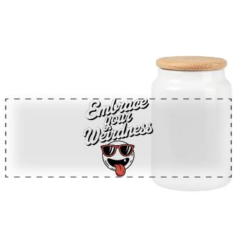 Embrace Your Weirdness Tee - Panoramic Cookie Jar with Wooden Lid - white - Front