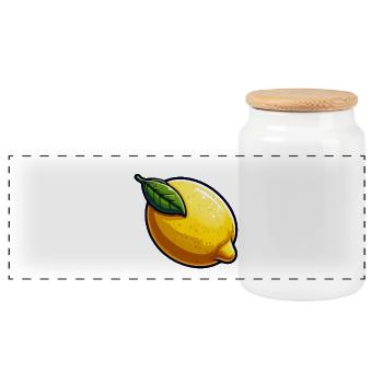 Lemon PopArt Jaune Cartoon - Boîte à biscuits avec couvercle en bois - blanc - Devant