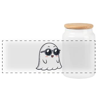 Ghost Soft Dark Brille - Panorama Keksdose mit Holzdeckel - Weiß - Vorne