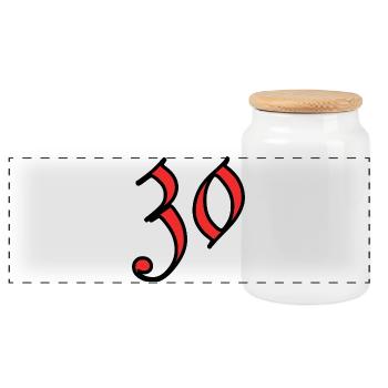30. 30 YEARS. 30th ANNIVERSARY. 30 YEARS ANNIVERSARY. - Panoramic Cookie Jar with Wooden Lid - white - Front