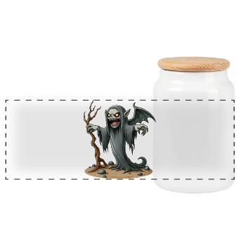 La Faucheuse Banshee sur Terre - Boîte à biscuits avec couvercle en bois - blanc - Devant