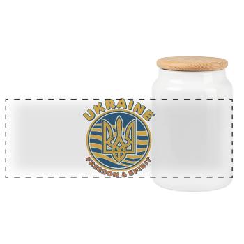 Ukraine Freiheit Geist Emblem - Boîte à biscuits avec couvercle en bois - blanc - Devant
