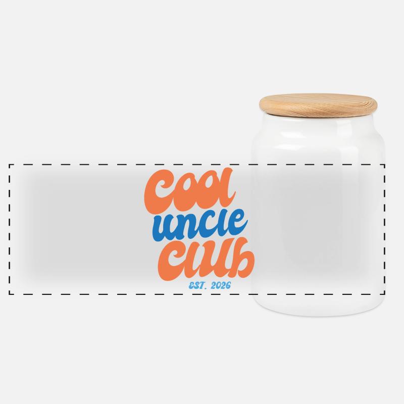 Cooler Onkel Club seit 2026 - Geschenkidee - Panorama Keksdose mit Holzdeckel - Weiß