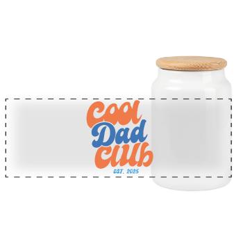 Cool Dad Club 2025 - Geschenkidee - Panorama Keksdose mit Holzdeckel - Weiß - Vorne