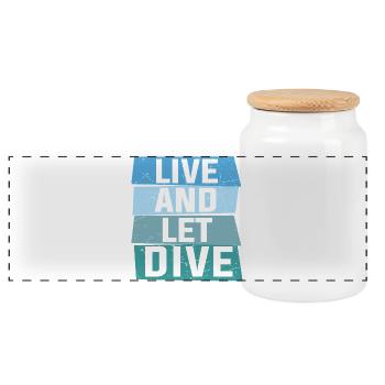 Live and let dive - Panoramic Cookie Jar with Wooden Lid - white - Front