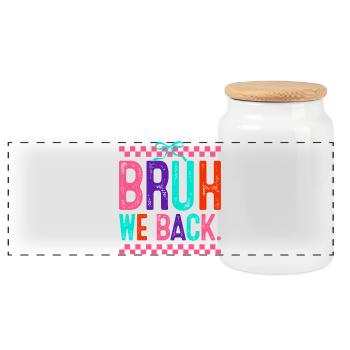 Bruh We Back Neon Pop - Panorama Keksdose mit Holzdeckel - Weiß - Vorne