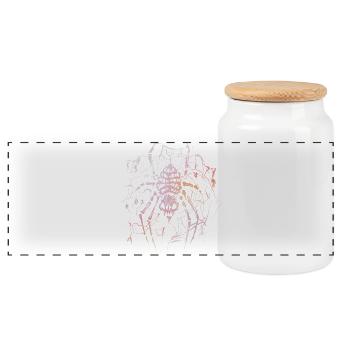 Araignée squelette - Boîte à biscuits avec couvercle en bois - blanc - Devant