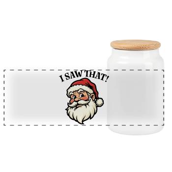 J’ai vu ça - Père Noël - Boîte à biscuits avec couvercle en bois - blanc - Devant