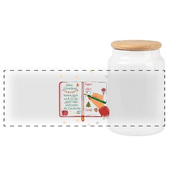 Wish List Christ Child - Panoramic Cookie Jar with Wooden Lid - white - Front