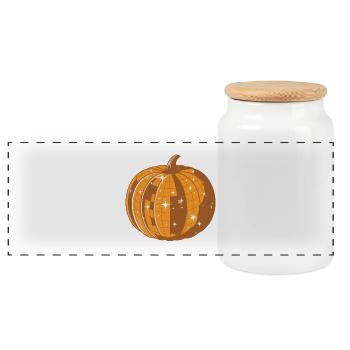 Citrouille scintillante rétro - Boîte à biscuits avec couvercle en bois - blanc - Devant